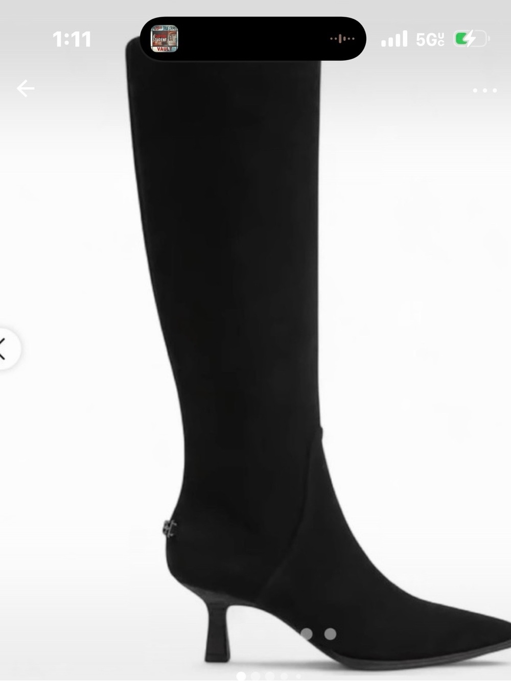 Sam Edelman Black Over-The-Knee Pointed Toe Kitten Heel Boot